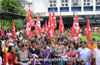 Beedi workers begin indefinite dharna demanding DA